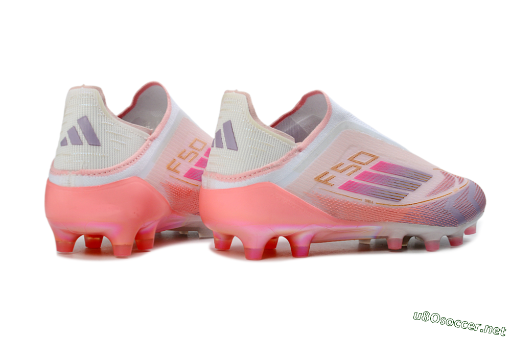 Men's Adidas F50 304 Elite Laceless AG Football Boots - Pink/Coral Pink/Soft Lilac 7