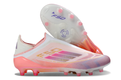 Men's Adidas F50 304 Elite Laceless AG Football Boots - Pink/Coral Pink/Soft Lilac