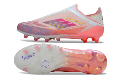 Men's Adidas F50 304 Elite Laceless AG Football Boots - Pink/Coral Pink/Soft Lilac