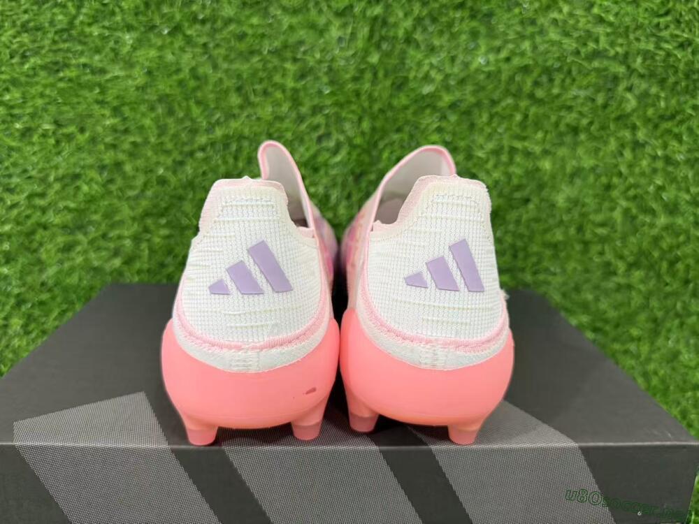Men's Adidas F50 304 Elite Laceless AG Football Boots - Pink/Coral Pink/Soft Lilac
