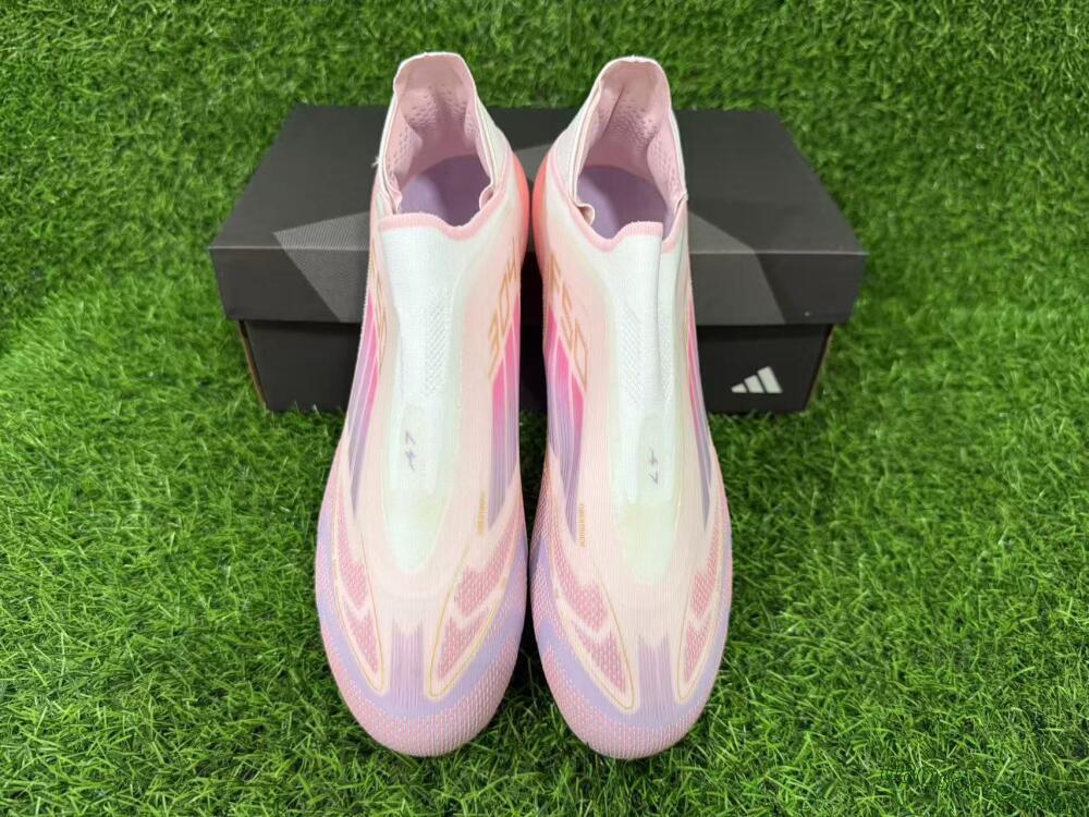 Men's Adidas F50 304 Elite Laceless AG Football Boots - Pink/Coral Pink/Soft Lilac