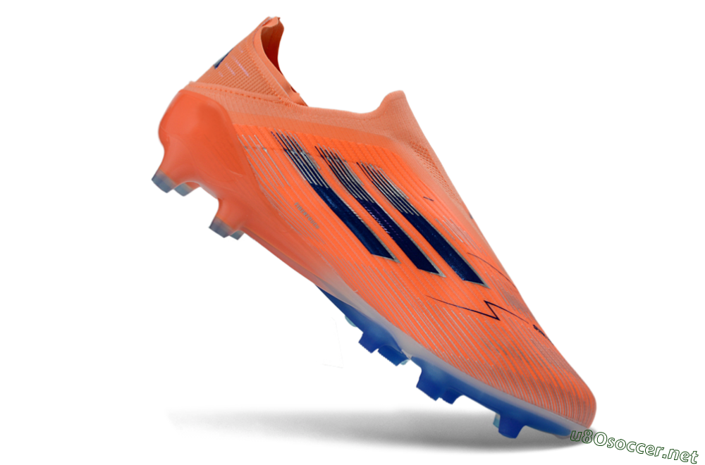 Men's Adidas F50 Elite Laceless AG Football Boots - Orange/Sky Blue/Flame Orange 5