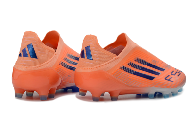 Men's Adidas F50 Elite Laceless AG Football Boots - Orange/Sky Blue/Flame Orange
