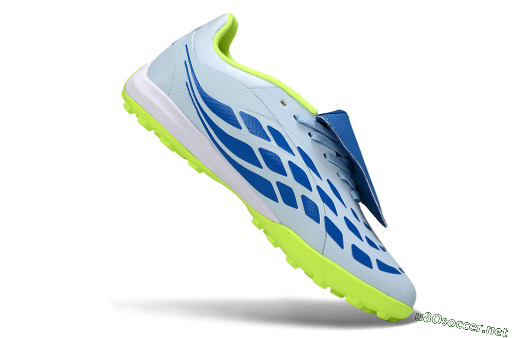 Unisex Adidas Predator 26 Elite Fold-Over Tongue TF Football Shoes - Blue/Lime Green/Neon Yellow 5