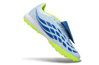 Unisex Adidas Predator 26 Elite Fold-Over Tongue TF Football Shoes - Blue/Lime Green/Neon Yellow