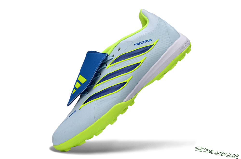 Unisex Adidas Predator 26 Elite Fold-Over Tongue TF Football Shoes - Blue/Lime Green/Neon Yellow 6