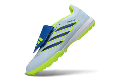 Unisex Adidas Predator 26 Elite Fold-Over Tongue TF Football Shoes - Blue/Lime Green/Neon Yellow
