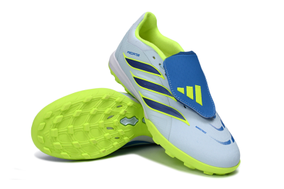 Unisex Adidas Predator 26 Elite Fold-Over Tongue TF Football Shoes - Blue/Lime Green/Neon Yellow