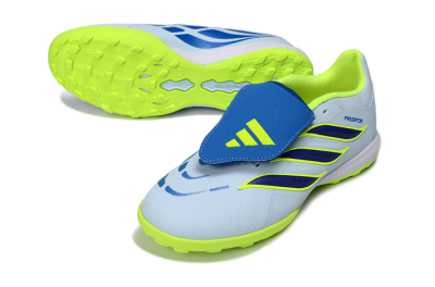 Unisex Adidas Predator 26 Elite Fold-Over Tongue TF Football Shoes - Blue/Lime Green/Neon Yellow