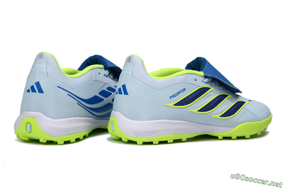 Unisex Adidas Predator 26 Elite Fold-Over Tongue TF Football Shoes - Blue/Lime Green/Neon Yellow 7