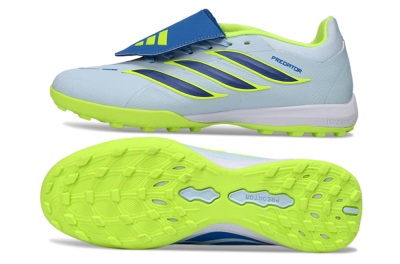 Unisex Adidas Predator 26 Elite Fold-Over Tongue TF Football Shoes - Blue/Lime Green/Neon Yellow