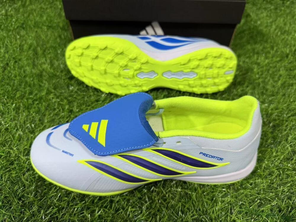Unisex Adidas Predator 26 Elite Fold-Over Tongue TF Football Shoes - Blue/Lime Green/Neon Yellow