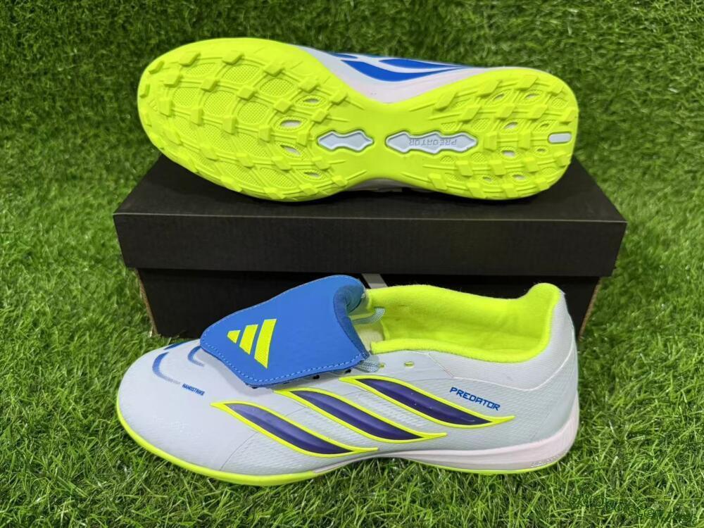 Unisex Adidas Predator 26 Elite Fold-Over Tongue TF Football Shoes - Blue/Lime Green/Neon Yellow