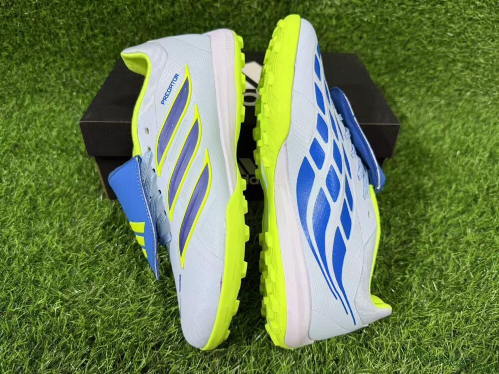 Unisex Adidas Predator 26 Elite Fold-Over Tongue TF Football Shoes - Blue/Lime Green/Neon Yellow