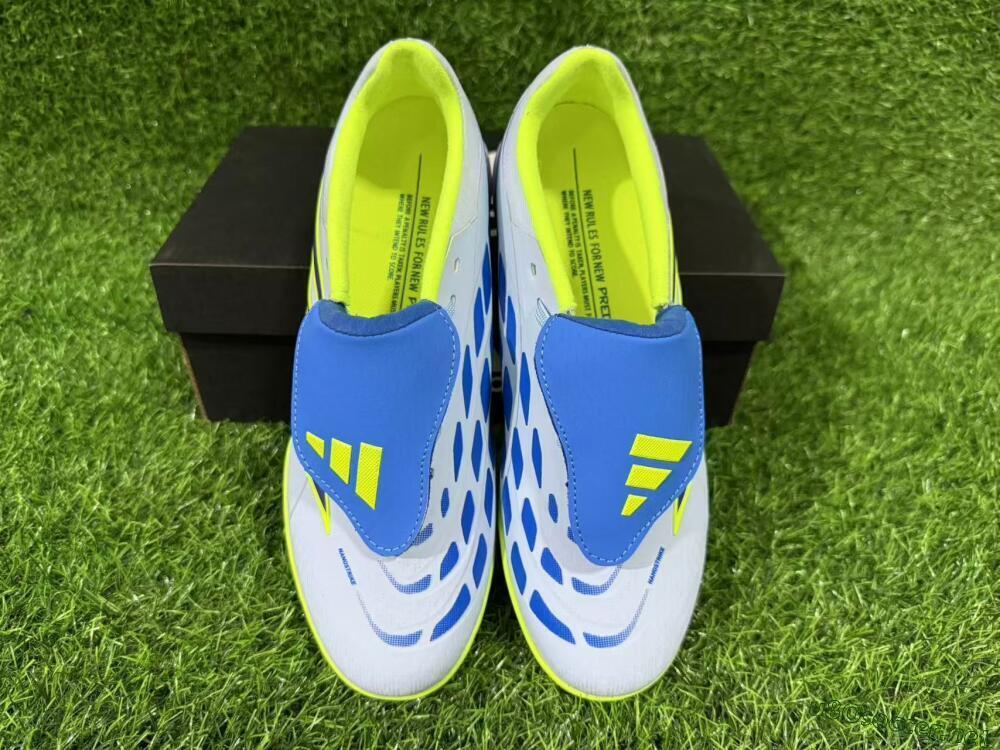 Unisex Adidas Predator 26 Elite Fold-Over Tongue TF Football Shoes - Blue/Lime Green/Neon Yellow