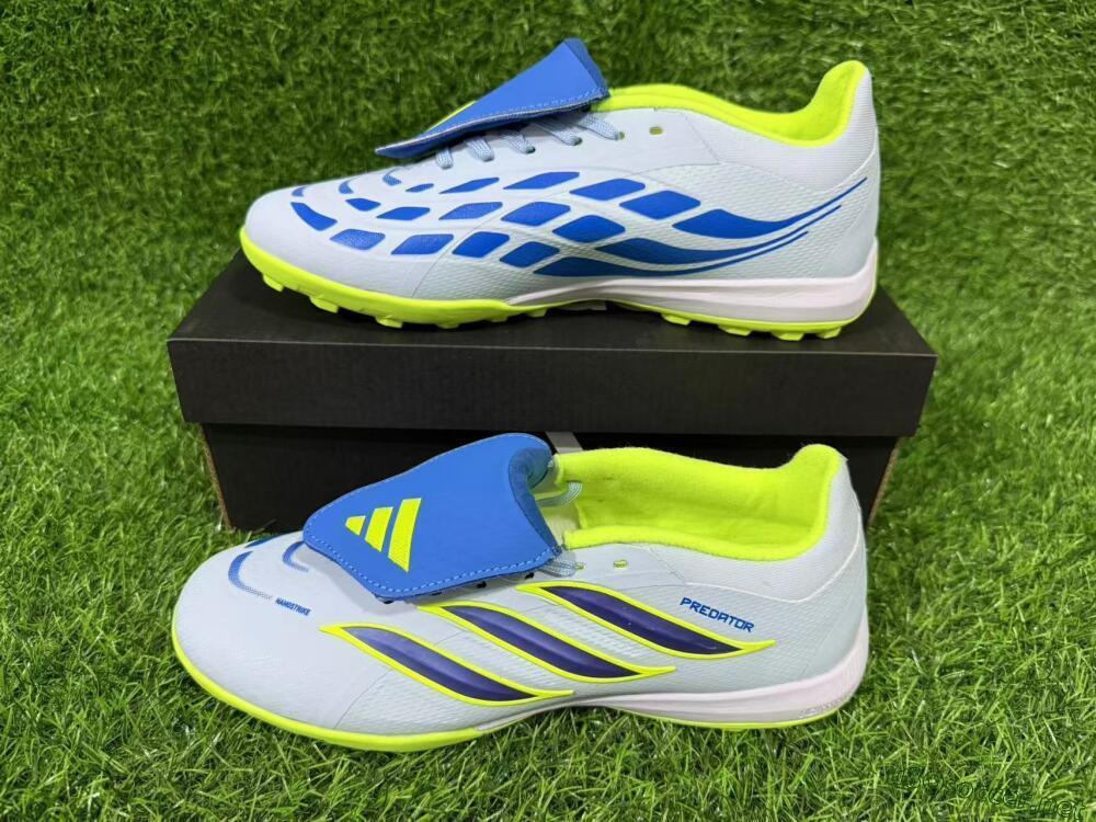 Unisex Adidas Predator 26 Elite Fold-Over Tongue TF Football Shoes - Blue/Lime Green/Neon Yellow