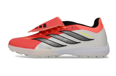 Unisex Adidas Predator 26 Elite Fold-Over Tongue TF Football Shoes - Red/Coral Surge/Black Shadow