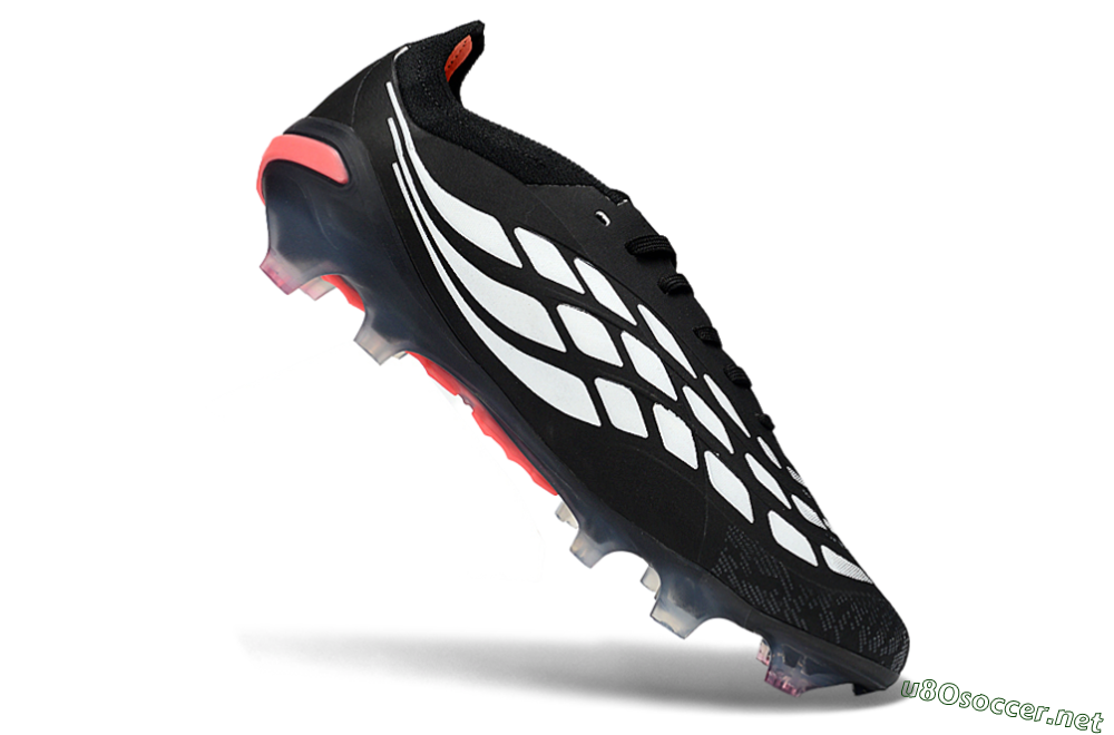 Unisex Adidas Predator 26 Elite FG Football Boots - Black/Vibrant Red/Crystal White 5