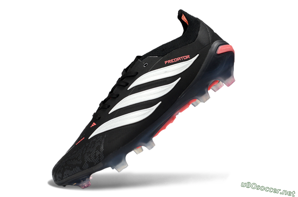 Unisex Adidas Predator 26 Elite FG Football Boots - Black/Vibrant Red/Crystal White 6