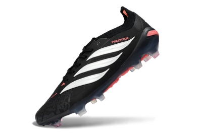 Unisex Adidas Predator 26 Elite FG Football Boots - Black/Vibrant Red/Crystal White
