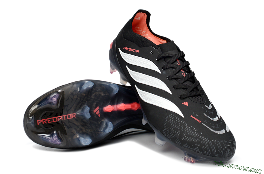 Unisex Adidas Predator 26 Elite FG Football Boots - Black/Vibrant Red/Crystal White 4