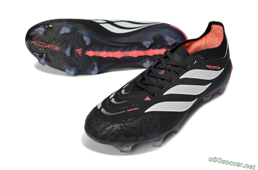 Unisex Adidas Predator 26 Elite FG Football Boots - Black/Vibrant Red/Crystal White 3