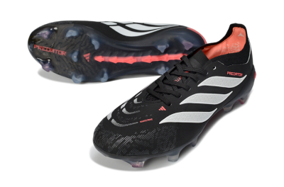 Unisex Adidas Predator 26 Elite FG Football Boots - Black/Vibrant Red/Crystal White