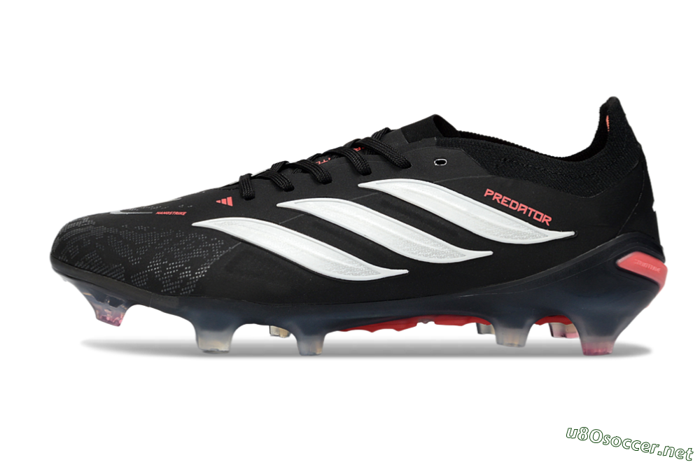 Unisex Adidas Predator 26 Elite FG Football Boots - Black/Vibrant Red/Crystal White 0