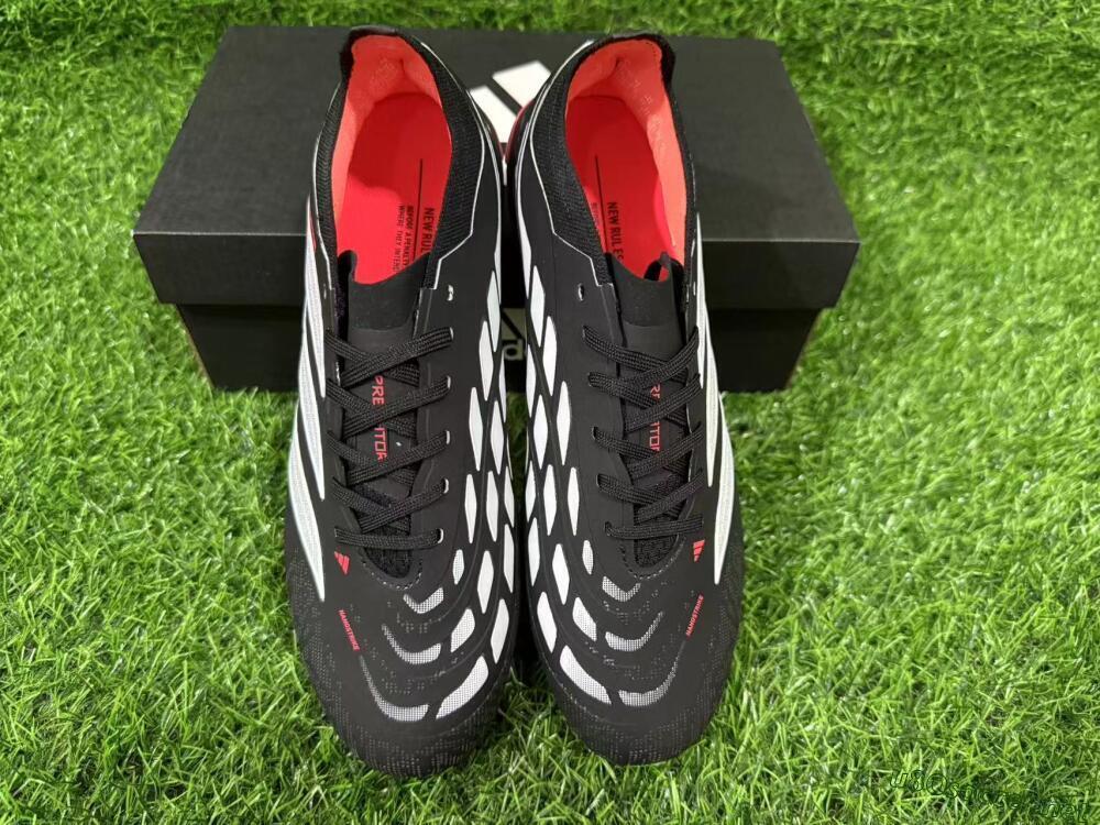 Unisex Adidas Predator 26 Elite FG Football Boots - Black/Vibrant Red/Crystal White