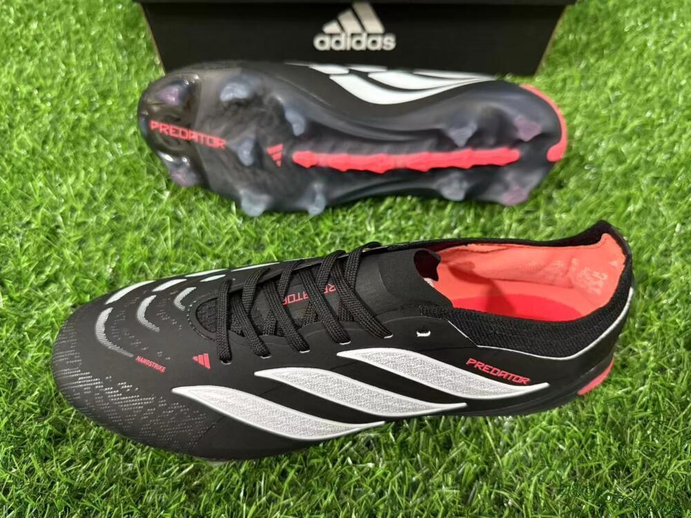 Unisex Adidas Predator 26 Elite FG Football Boots - Black/Vibrant Red/Crystal White