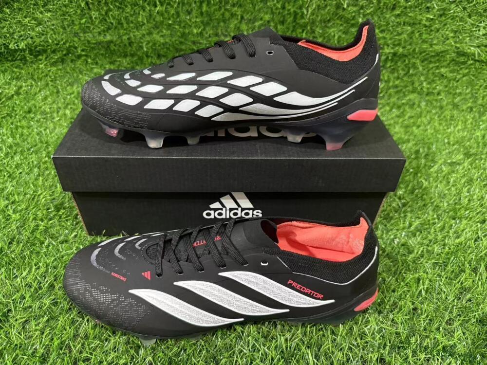 Unisex Adidas Predator 26 Elite FG Football Boots - Black/Vibrant Red/Crystal White