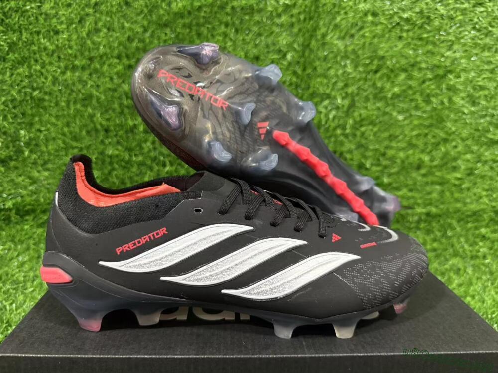 Unisex Adidas Predator 26 Elite FG Football Boots - Black/Vibrant Red/Crystal White