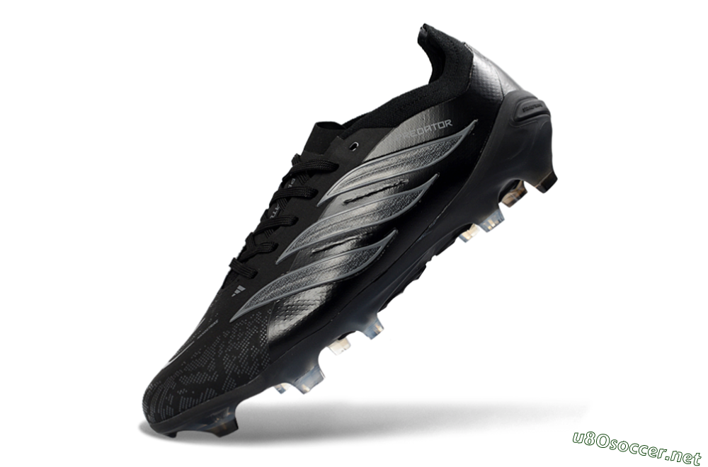 Unisex Adidas Predator 26 Elite FG Football Boots - Black/Graphite Grey/Dark Shadow 6