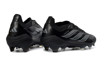 Unisex Adidas Predator 26 Elite FG Football Boots - Black/Graphite Grey/Dark Shadow