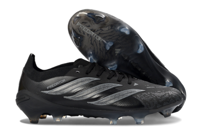 Unisex Adidas Predator 26 Elite FG Football Boots - Black/Graphite Grey/Dark Shadow