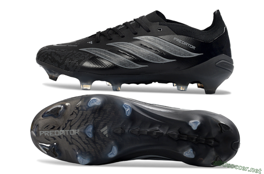 Unisex Adidas Predator 26 Elite FG Football Boots - Black/Graphite Grey/Dark Shadow 1