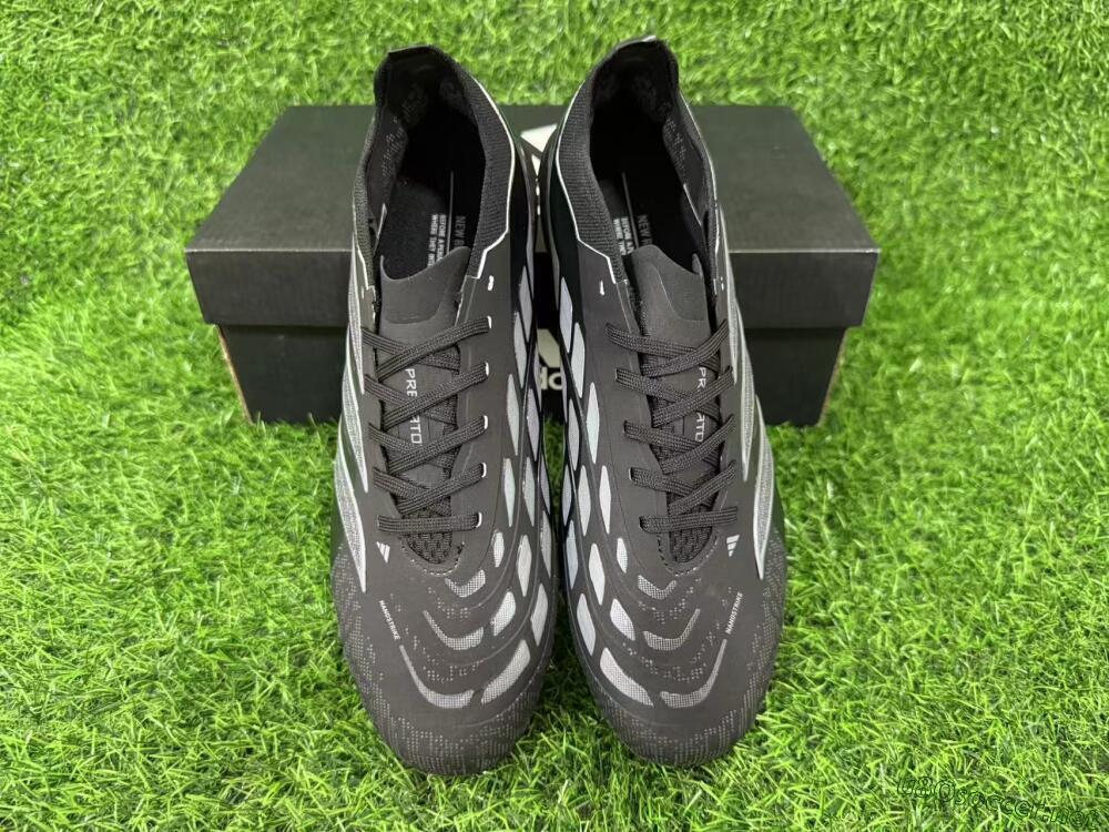 Unisex Adidas Predator 26 Elite FG Football Boots - Black/Graphite Grey/Dark Shadow