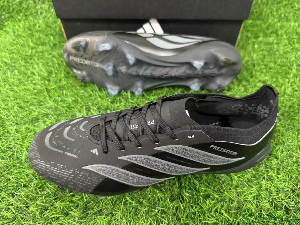 Unisex Adidas Predator 26 Elite FG Football Boots - Black/Graphite Grey/Dark Shadow