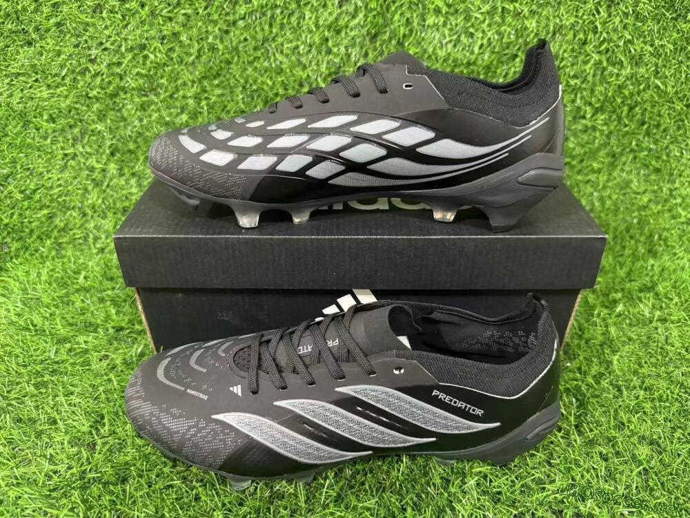 Unisex Adidas Predator 26 Elite FG Football Boots - Black/Graphite Grey/Dark Shadow