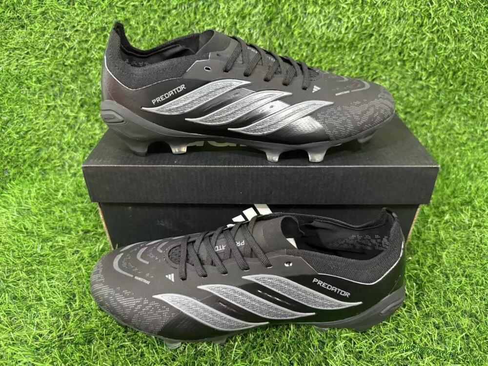 Unisex Adidas Predator 26 Elite FG Football Boots - Black/Graphite Grey/Dark Shadow