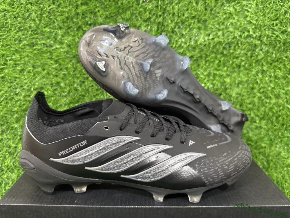Unisex Adidas Predator 26 Elite FG Football Boots - Black/Graphite Grey/Dark Shadow