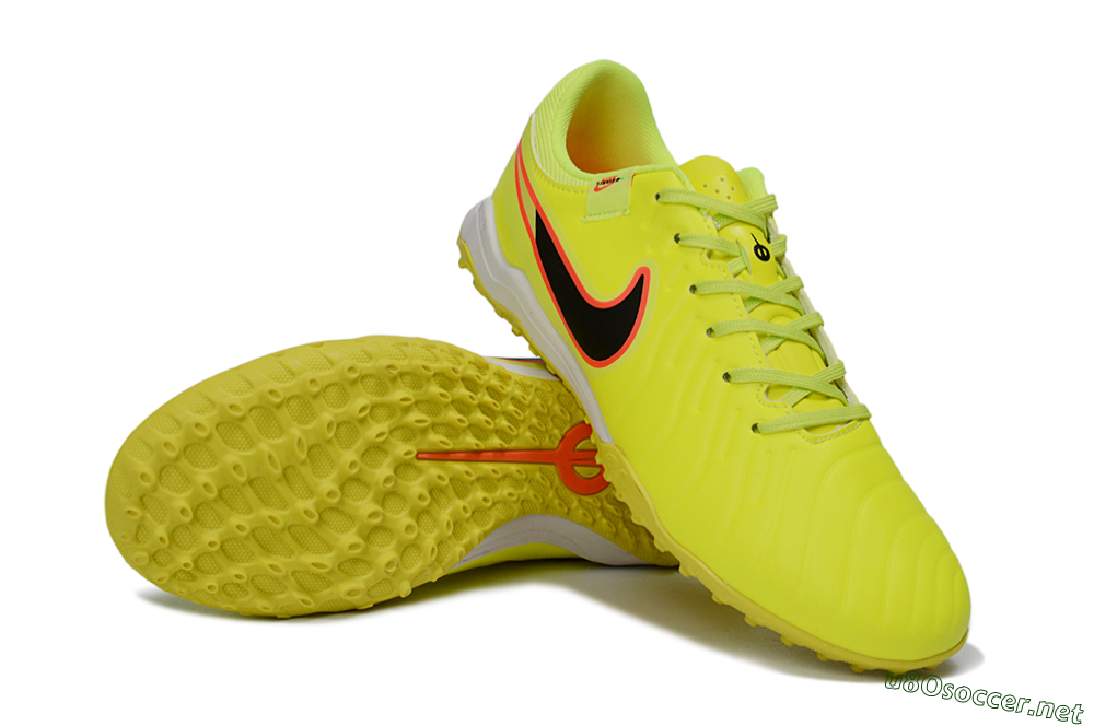 Men's Nike Tiempo Legend 10 Academy TF Football Shoes - Yellow/Electric Green/Hot Pink 3