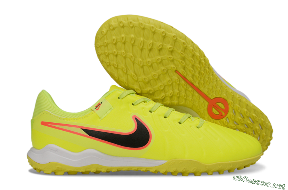 Men's Nike Tiempo Legend 10 Academy TF Football Shoes - Yellow/Electric Green/Hot Pink 2