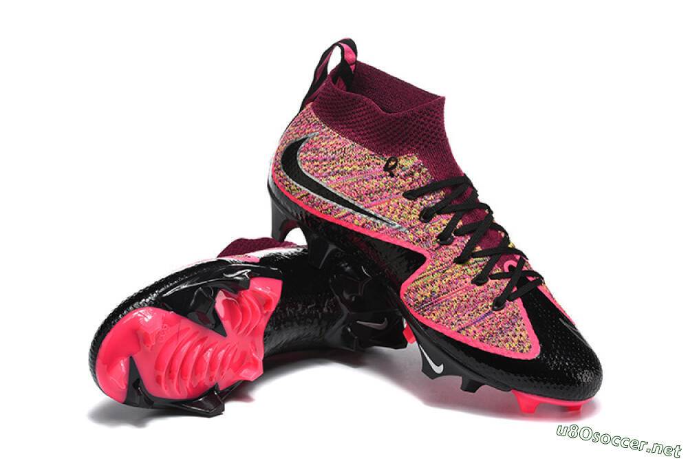 Men's Nike Magista Obra FG Football Boots - Black/Bright Pink/Crimson Red 4