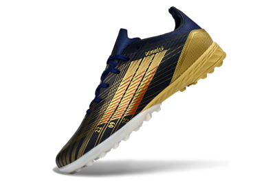 Unisex Adidas F50 Pro TF Football Shoes - Navy/Metallic Gold/Dark Red