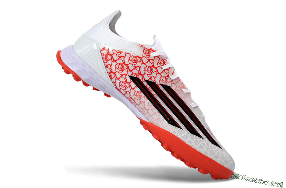 Men's Adidas F50 Pro TF Football Shoes - White/Coral Red/Crimson 4