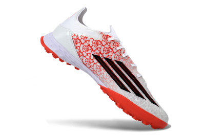 Men's Adidas F50 Pro TF Football Shoes - White/Coral Red/Crimson