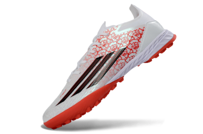 Men's Adidas F50 Pro TF Football Shoes - White/Coral Red/Crimson