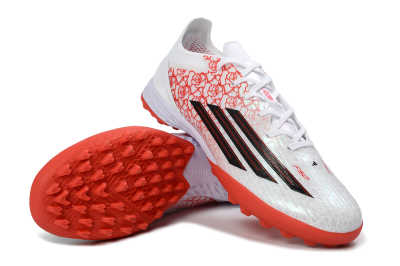 Men's Adidas F50 Pro TF Football Shoes - White/Coral Red/Crimson