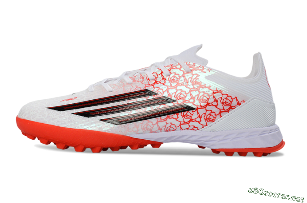 Men's Adidas F50 Pro TF Football Shoes - White/Coral Red/Crimson 0